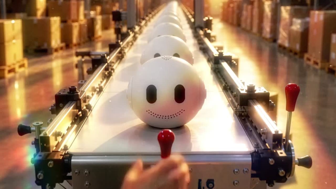 Sfere KAÏDO allineate su una linea di produzione