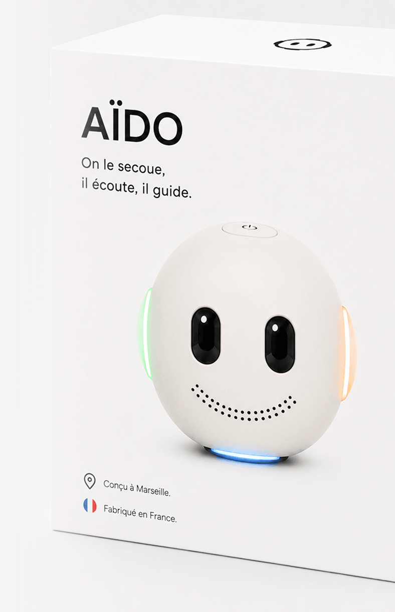 KAÏDO packaging, white box, sphere and signature