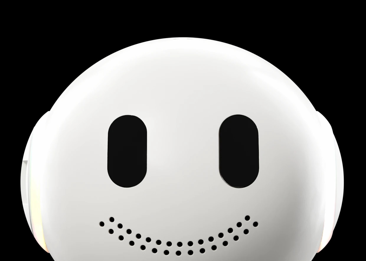 KAÏDO, sphere seen from the front, face and the light on its sides